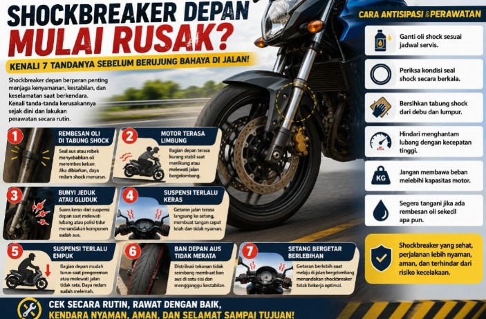 Panduan Lengkap Kenali Tanda Tanda Shockbreaker Depan Motor Bocor Dan Cara Mengatasinya